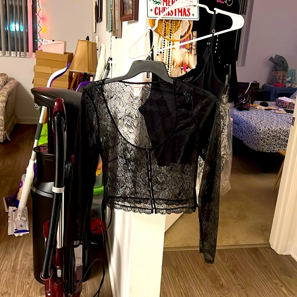 Ladies two piece cami with lace blouse